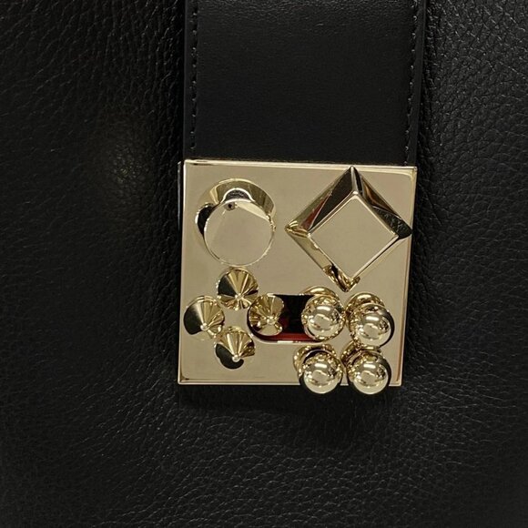 Auth CHRISTIAN LOUBOUTIN Carasky Mini Bucket - Black Leather Shoulder Bag - Picture 11 of 16